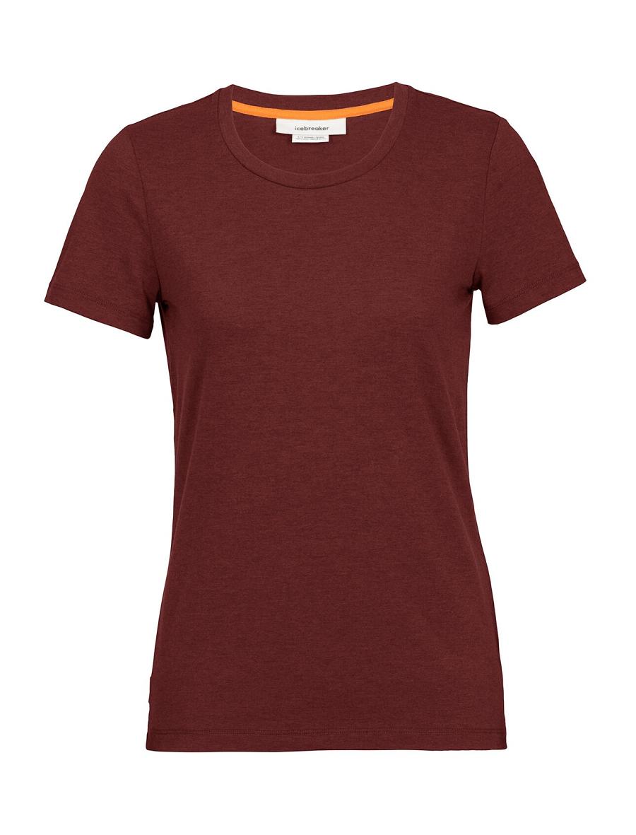 Women's Icebreaker Merino Central Classic Short Sleeve T Shirts Espresso | CA 1383AHKP